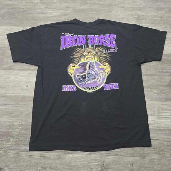 World's Famous Iron Horse Saloon Wizard Bike Week 1998 Short Sleeve T-Shirt Tee - Picture 8 of 8